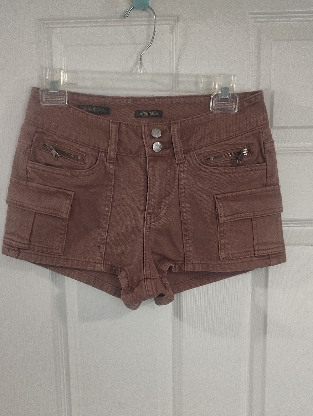 XS Low- Rise Wild Fable Cargo Denim Shorts - Brown